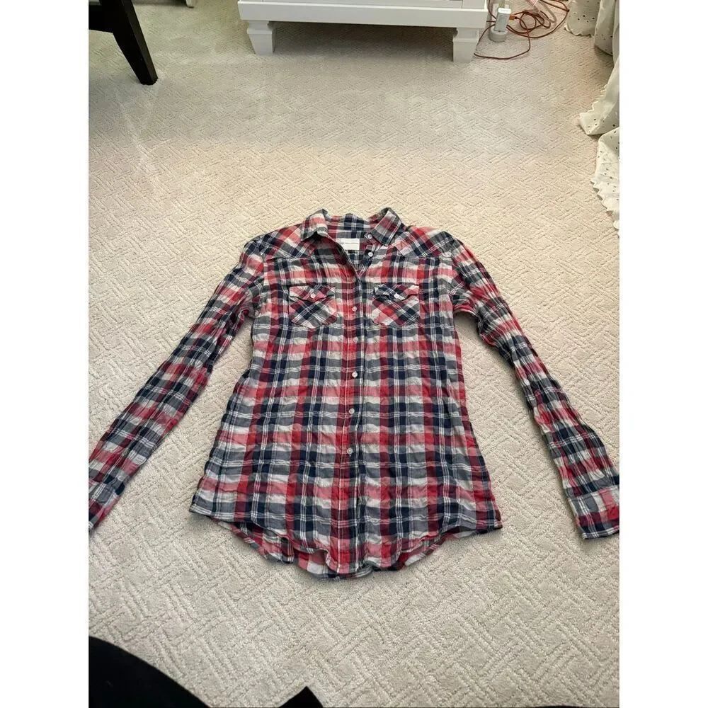 EUC AG Jeans Crinkled Cotton Western Blouse